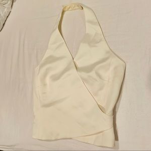 Ann Taylor satin halter crop top